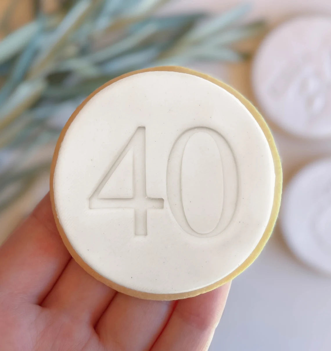 40th Birthday Fondant Cookie