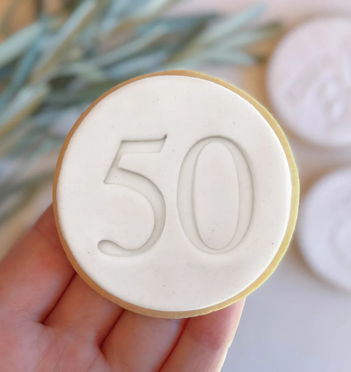 50th Birthday Fondant Cookie